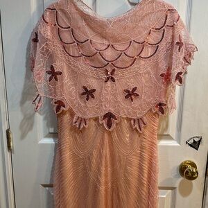 Elegant Pink Lace Dress